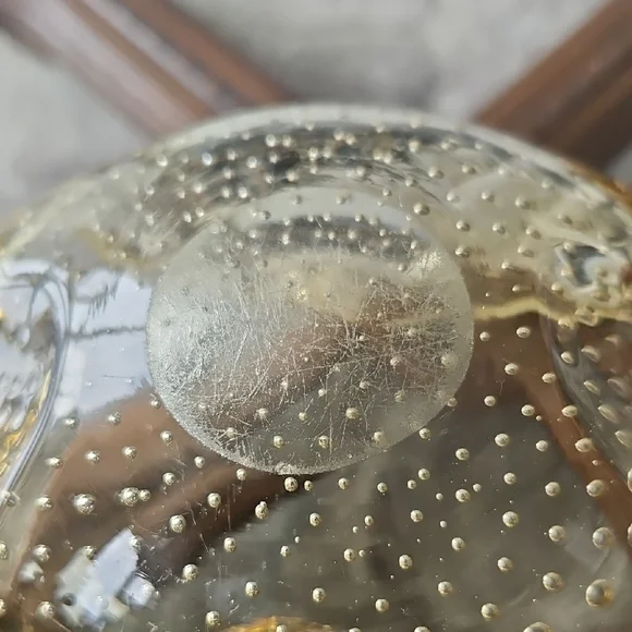 Art Glass Bowl - Luminous Gold - Vintage - Picture 9 of 12